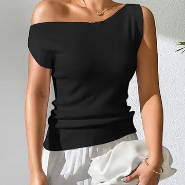 Rosa Clothing Rosa Clothing One-Shoulder Sleeveless Knit Top in Black - Little Miss Muffin Children & Home