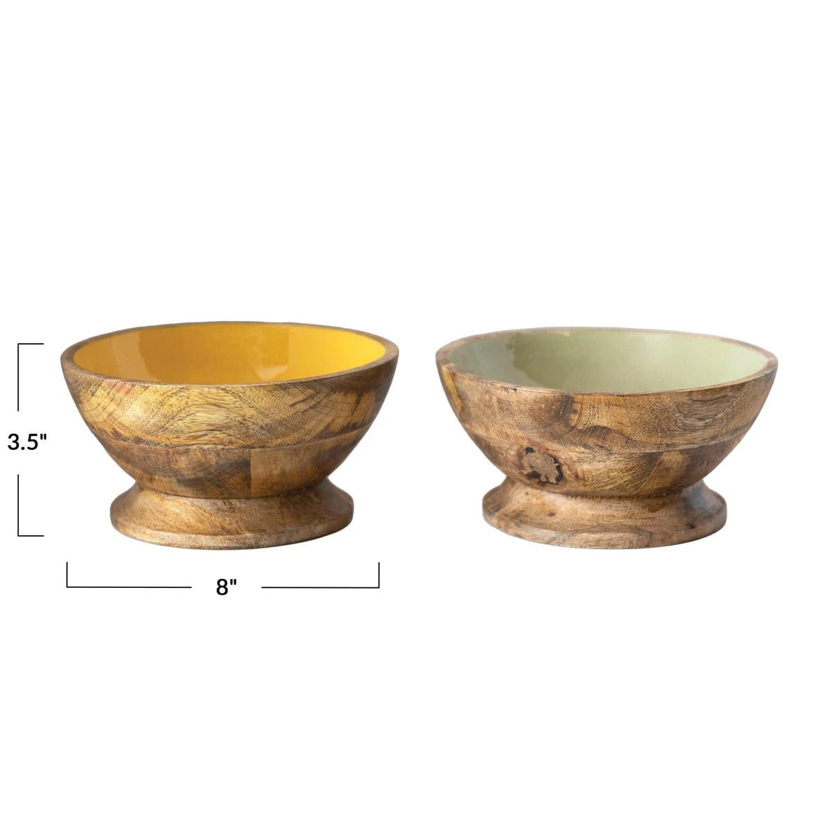 Creative Co-Op Creative Co-op Enameled Mango Wood Footed Bowl - Little Miss Muffin Children & Home