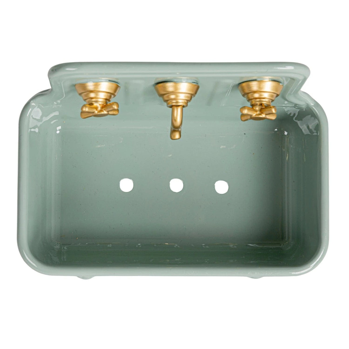 Creative Co-op Creative Co-op Metal Soap Dish, Grey Sink with Gold Faucet - Little Miss Muffin Children & Home