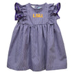 Vive La Fete Maggie LSU Embroidered Gingham Ruffle Dress - Little Miss Muffin Children & Home