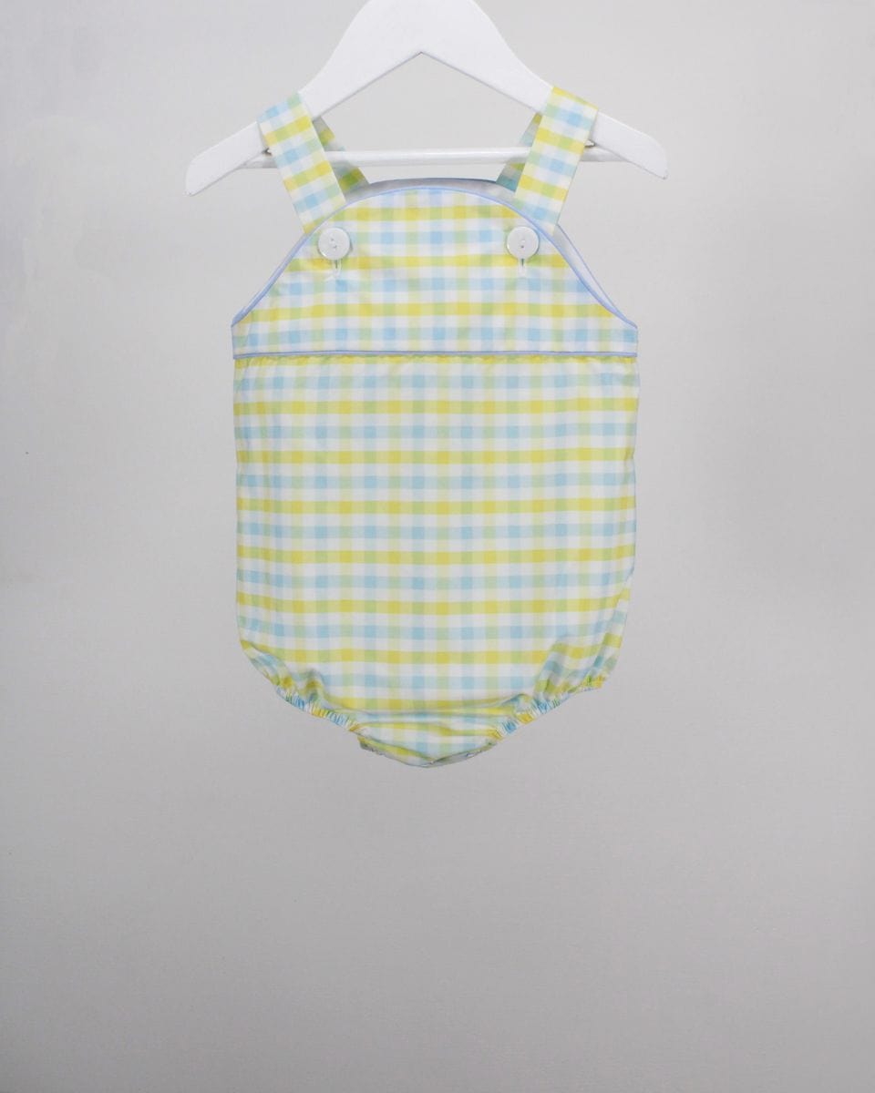 Charming Little One Charming Little One Yellow and Light Blue Plaid Adam Bubble - Little Miss Muffin Children & Home