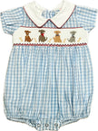 Lulu Bebe Noah Puppies Smocked White Collared Bubble - Little Miss Muffin Children & Home