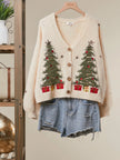 Mello. Mello Christmas Tree Embroidered Ivory Cardigan - Little Miss Muffin Children & Home
