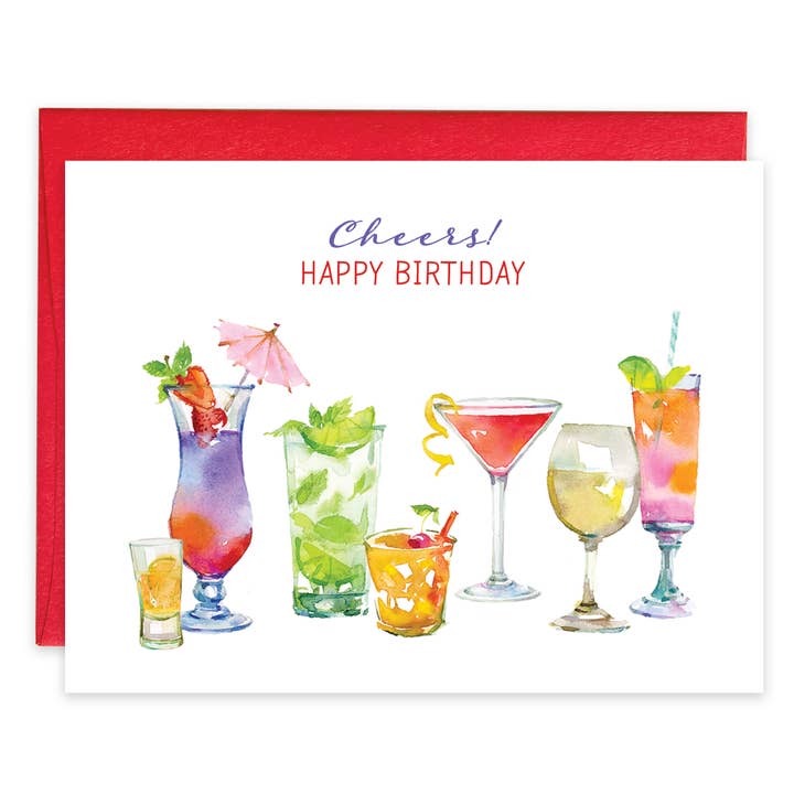 Gina B Designs Inc Tropical Drinks Birthday Greeting Card - Little Miss Muffin Children & Home