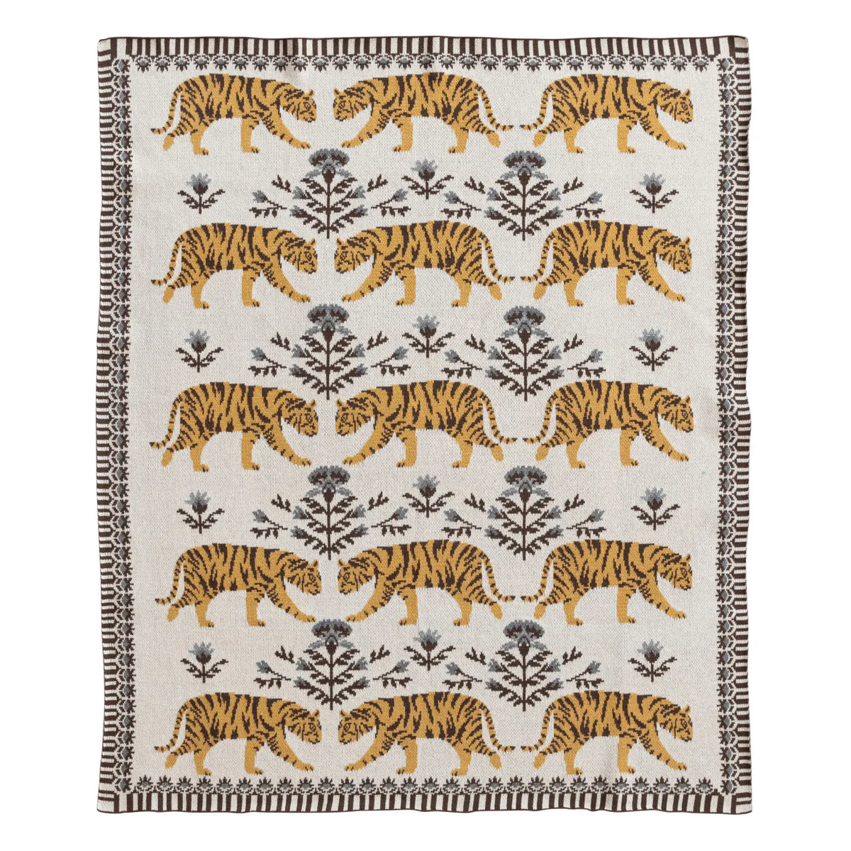 Creative Co-op Cotton Knit Baby Blanket with Tigers - Little Miss Muffin Children & Home