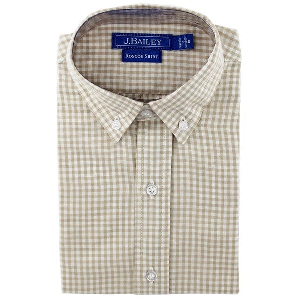 Bailey Boys Bailey Boys Roscoe Button Down Shirt -Khaki Check - Little Miss Muffin Children & Home