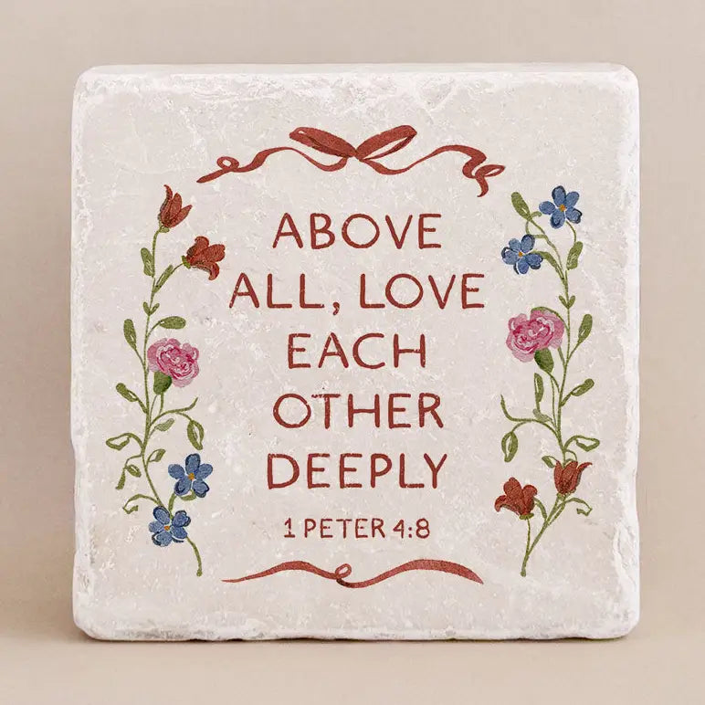 Twelve Stone Art 1 Peter 4:8 Large Stone Block - Little Miss Muffin Children & Home
