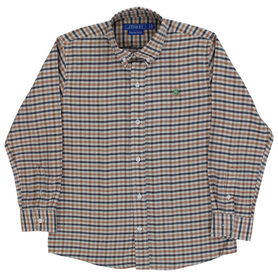 Roscoe Button Down Shirt in Woodland Plaid for boys by Bailey Boys