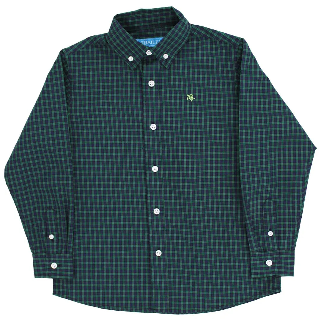 Roscoe Button Down Shirt in Sterling Plaid for boys by J. Bailey