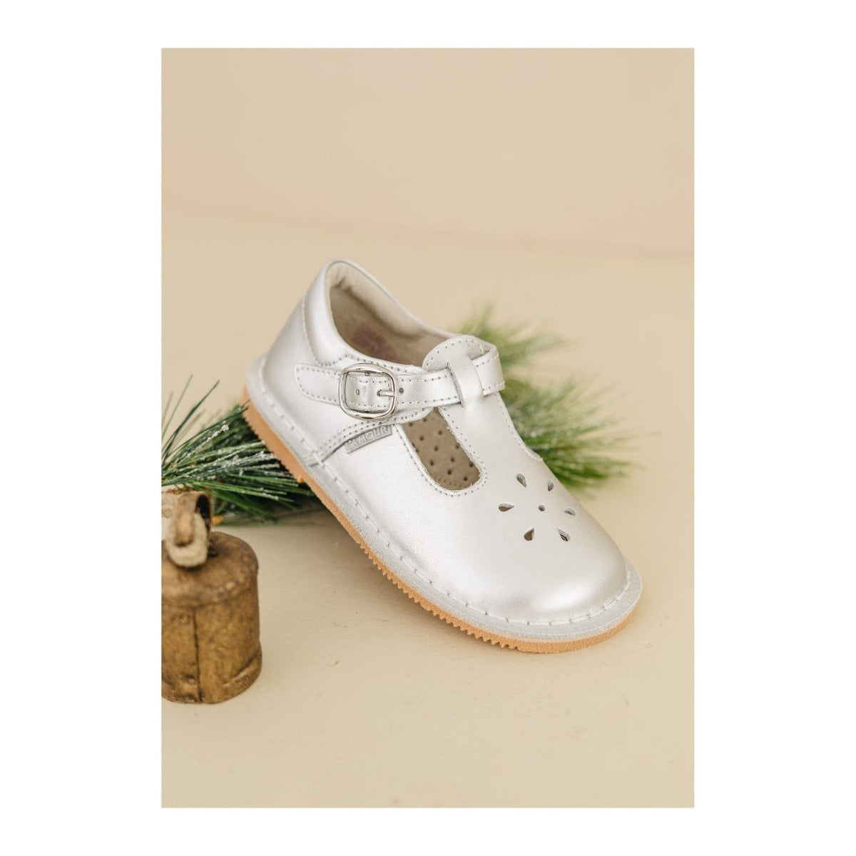 L'Amour Shoes L'Amour Joy Metallic Leather T-Strap Mary Jane in Silver - Little Miss Muffin Children & Home