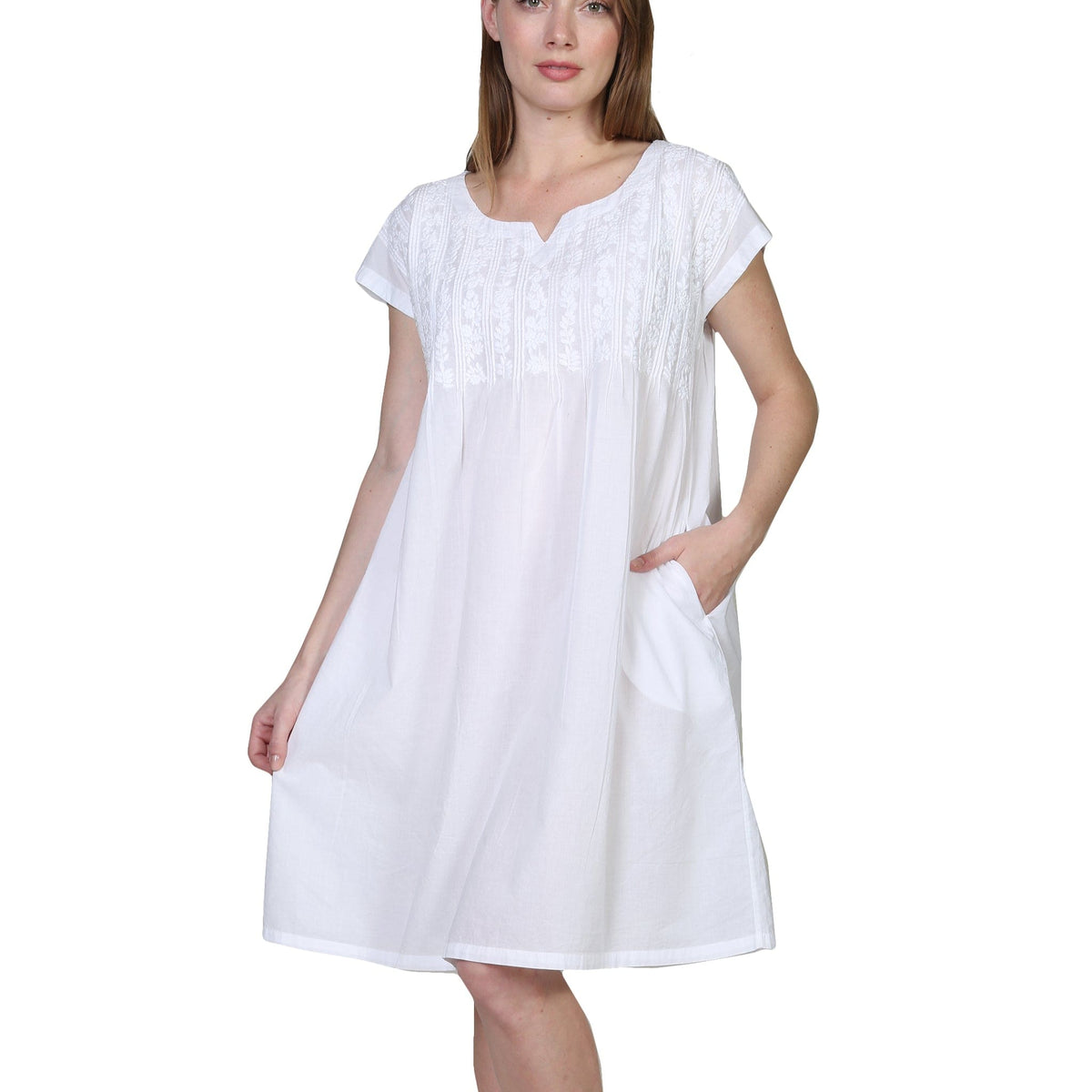 La Cera Pleated Bodice Lightweight Cotton Chemise - Little Miss Muffin Children & Home