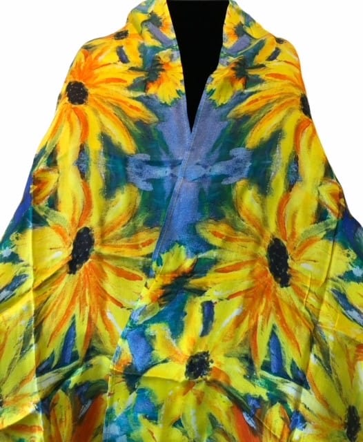 Nina J Sunflowers Silk Scarf - Little Miss Muffin Children & Home