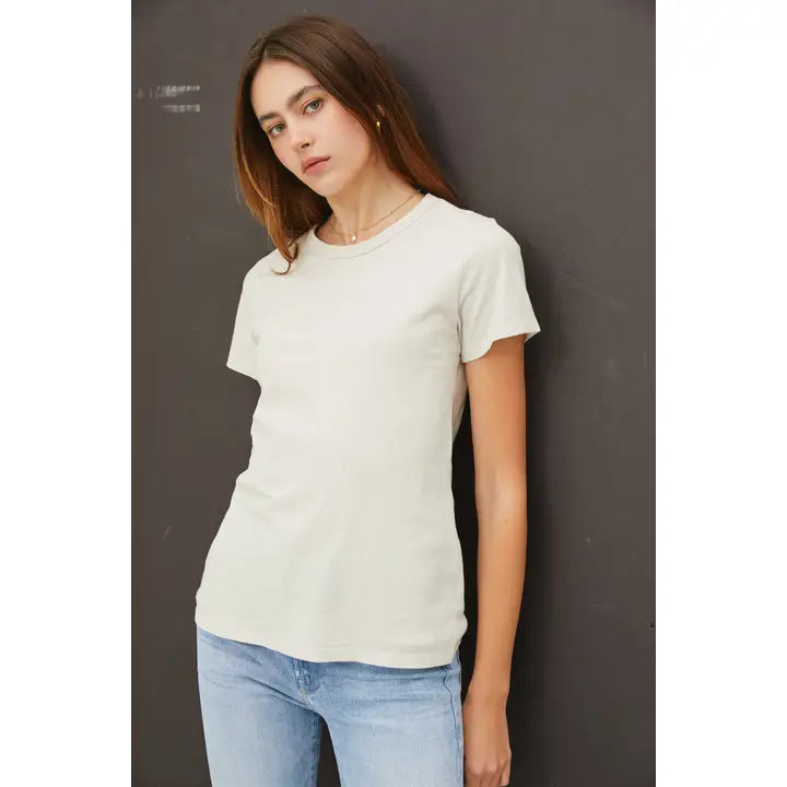 Be Cool Garment Dyed Slub Tee in Stone - Little Miss Muffin Children & Home