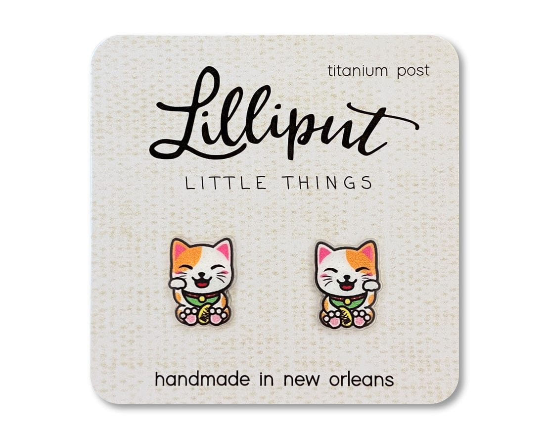 Lilliput Little Things Lucky Cat Earrings - Little Miss Muffin Children & Home