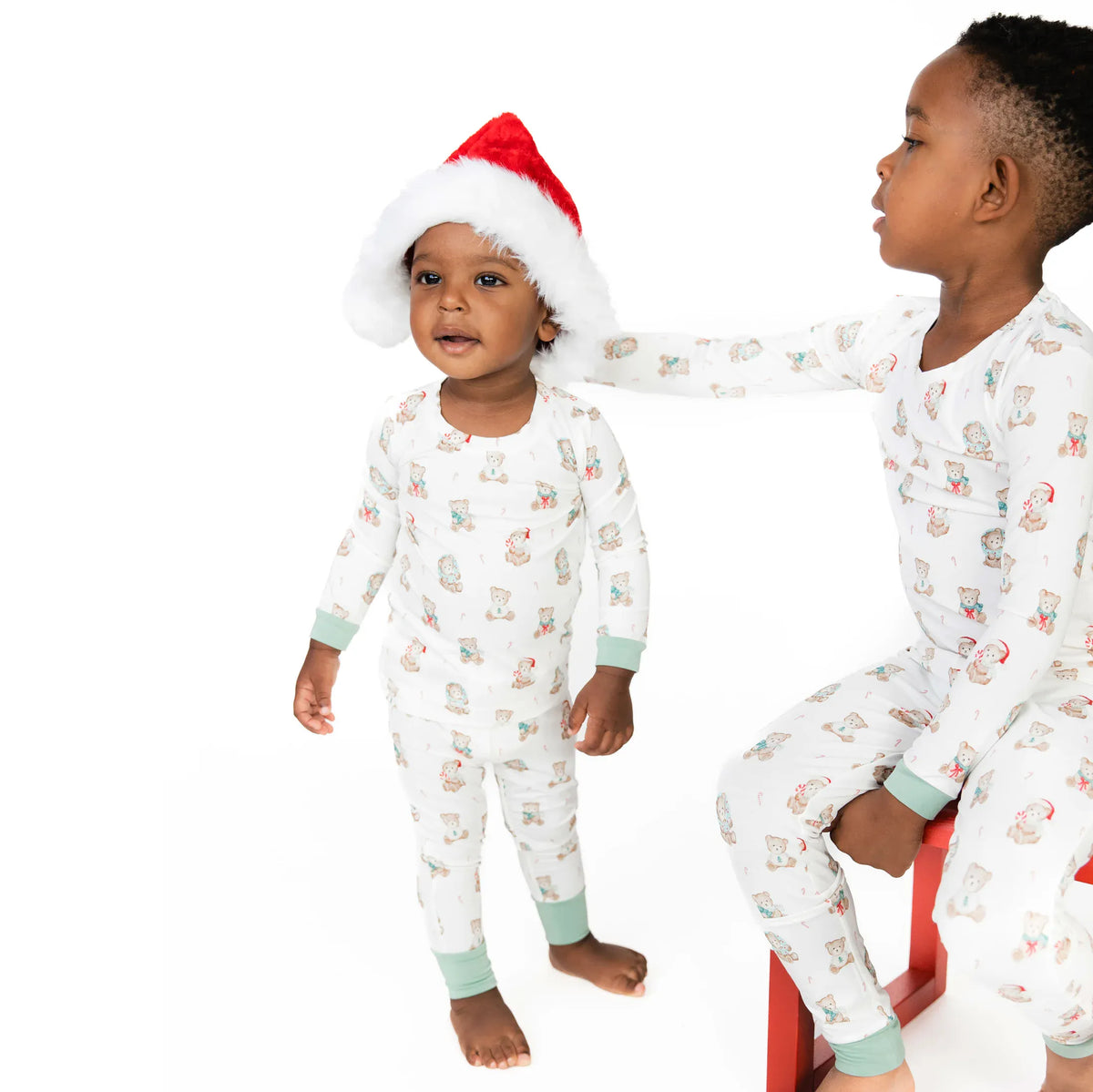 Angel Dear Christmas Teddy Bears Uni Long Sleeve Loungewear Set - Little Miss Muffin Children & Home