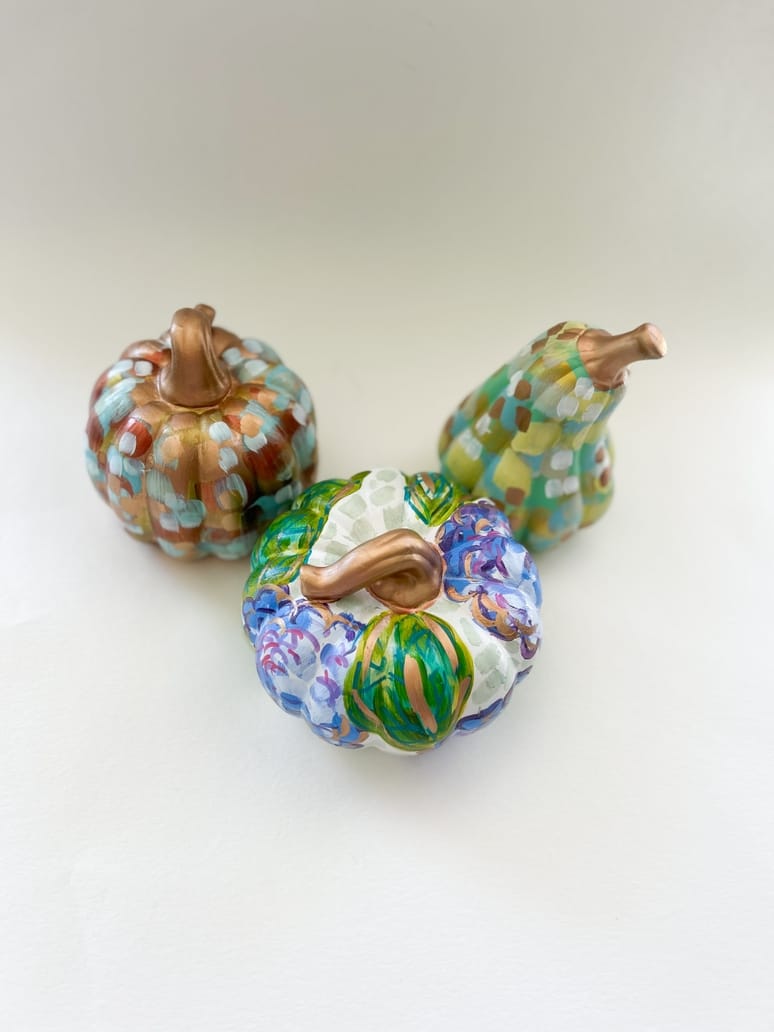 Jessica Reynolds Art Blue Hydrangea Floral Pumpkin - Little Miss Muffin Children & Home