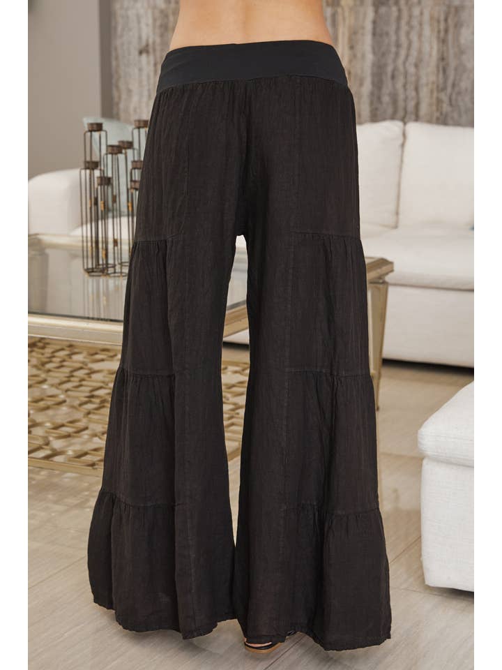 Milio Milano Italian Linen Tiered Palazzo Pants - Little Miss Muffin Children & Home