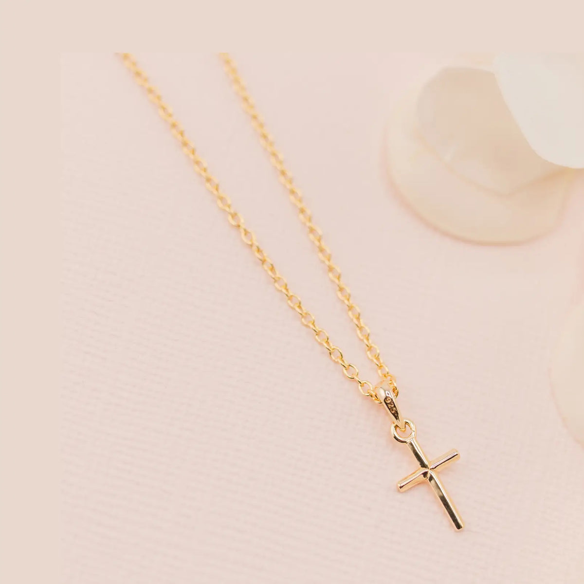 Cherished Moments Children's 14K Gold-Plated Sterling Silver Simply Faithful Cross 14" Necklace - Little Miss Muffin Children & Home