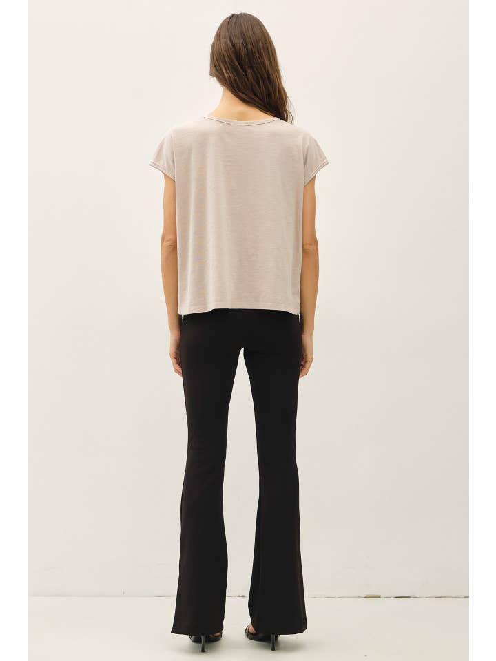Be Cool Garment Dyed Oversize Cut Split-V Cotton Slub Tee, 4 Available Colors - Little Miss Muffin Children & Home