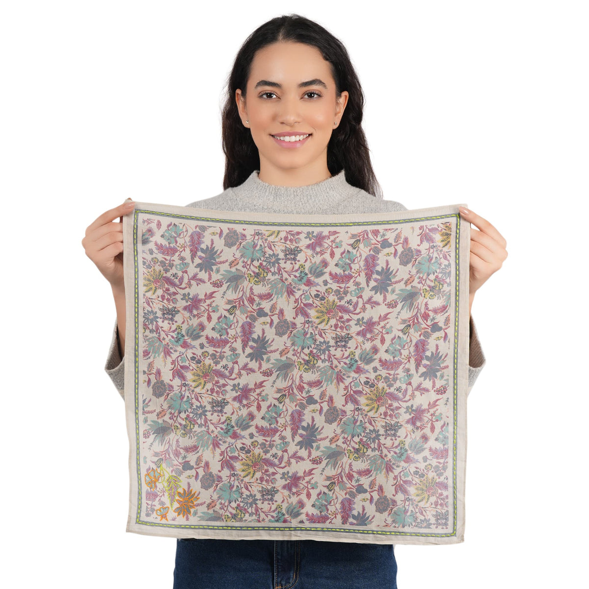 Shivani Beige Embroidered Bandana Scarf - Little Miss Muffin Children & Home