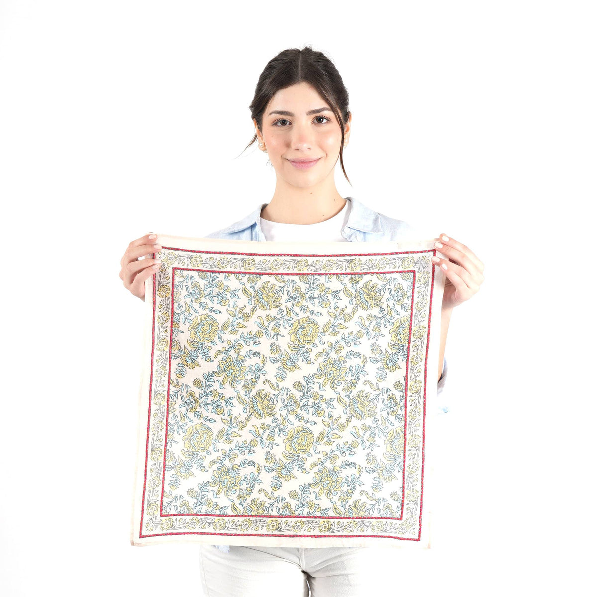 Shivani Beige Embroidered Bandana Scarf - Little Miss Muffin Children & Home