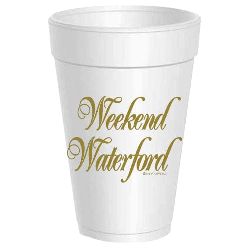 Write Designs /Sassy Cups Metallic Gold Weekend Waterford Styrofoam Cups - Little Miss Muffin Children & Home