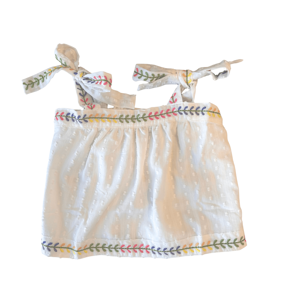 Joyous and Free White Swiss Dot Del Mar Top - Little Miss Muffin Children & Home
