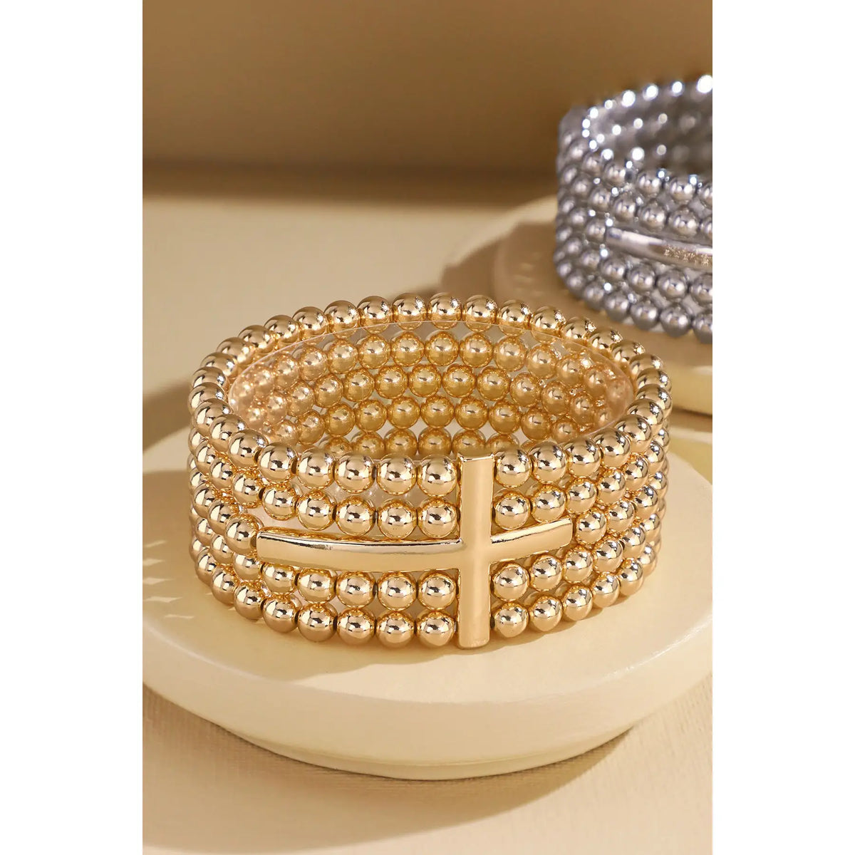 Urbanista 5-Layer Beaded Cross Stretch Bracelet - Little Miss Muffin Children & Home