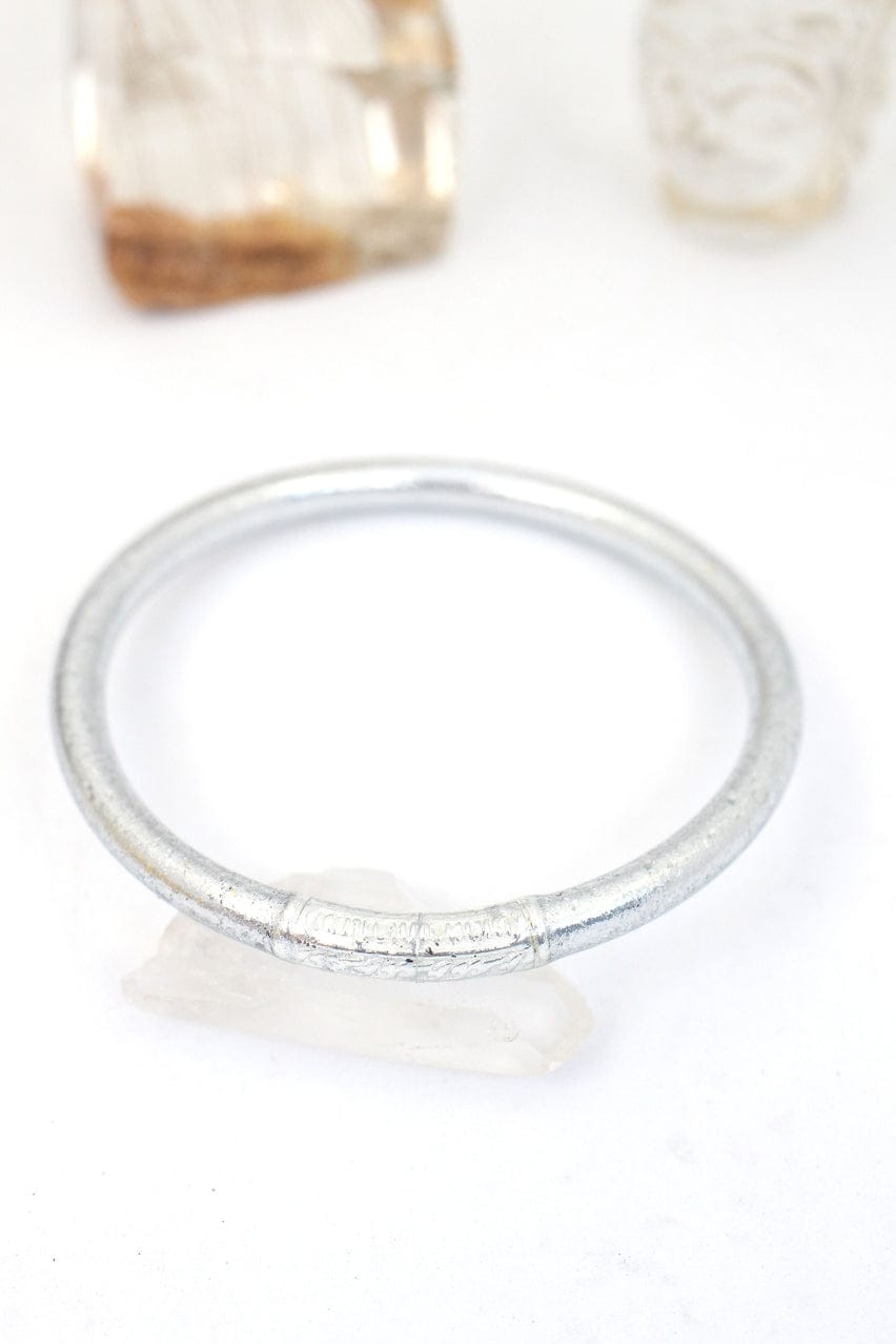 Woman Shops World Single Rainbow Thai Buddhist Temple Bracelet, Mantra Bangle, Silver - Little Miss Muffin Children & Home