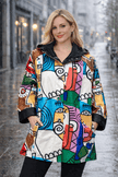 Aria Collection Cubism Art Reversible Toggle Raincoat - Little Miss Muffin Children & Home