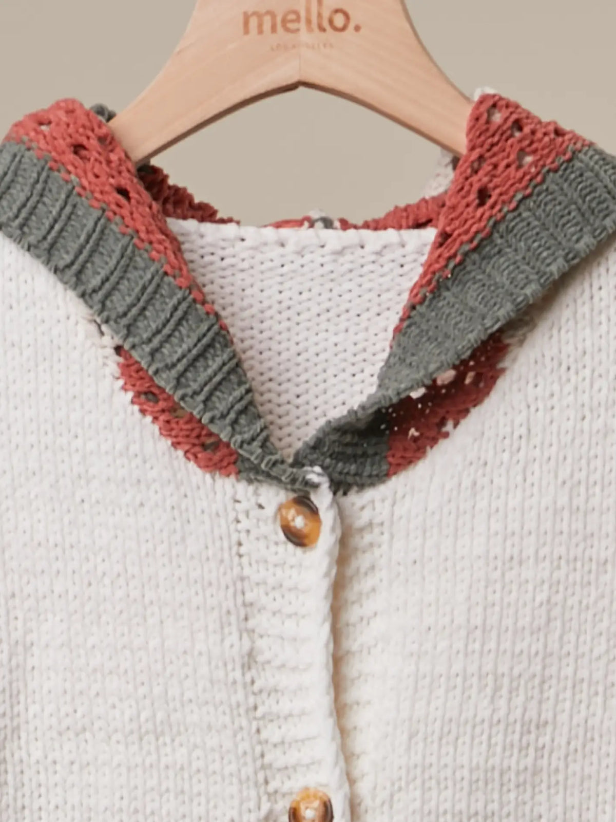 Mello. Button-Up Cardigan with Contrast Sleeves Sweater - Little Miss Muffin Children & Home