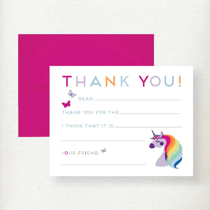 Kramer Drive Kids Unicorn Fill in Thank You Note Cards - Little Miss Muffin Children & Home