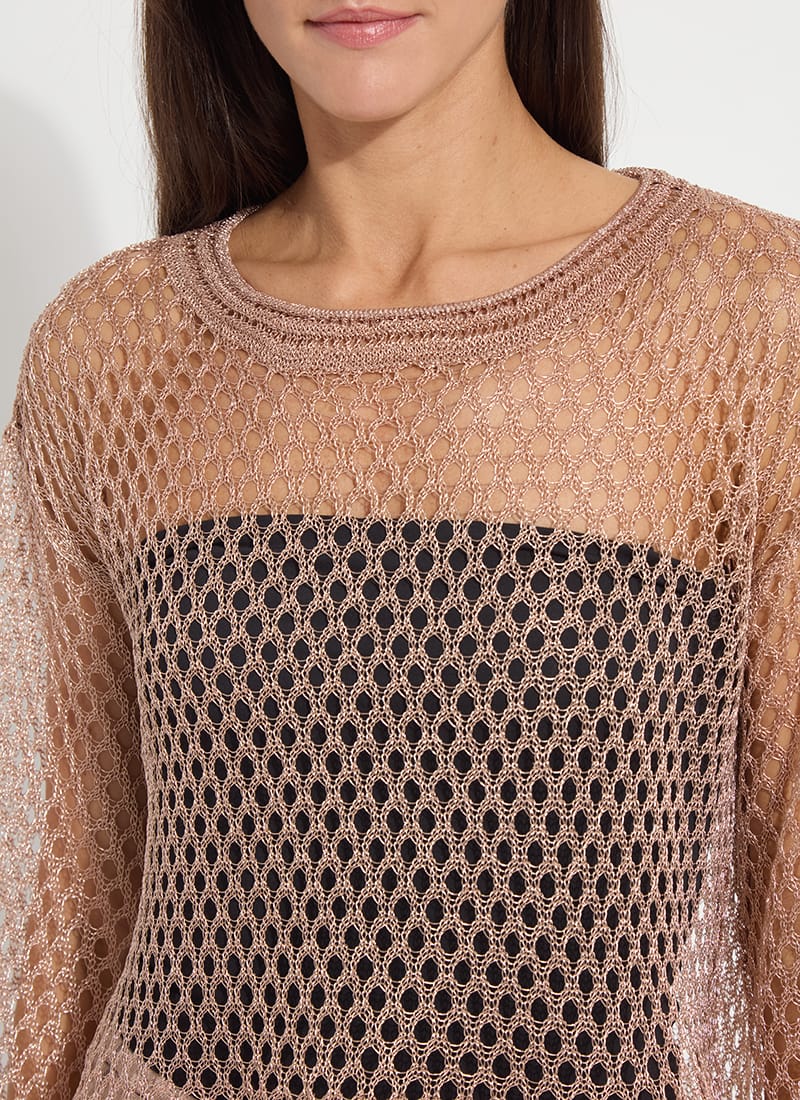 Lysse Lettie Slouchy Metallic Net Mesh Knit Sweater - Little Miss Muffin Children & Home