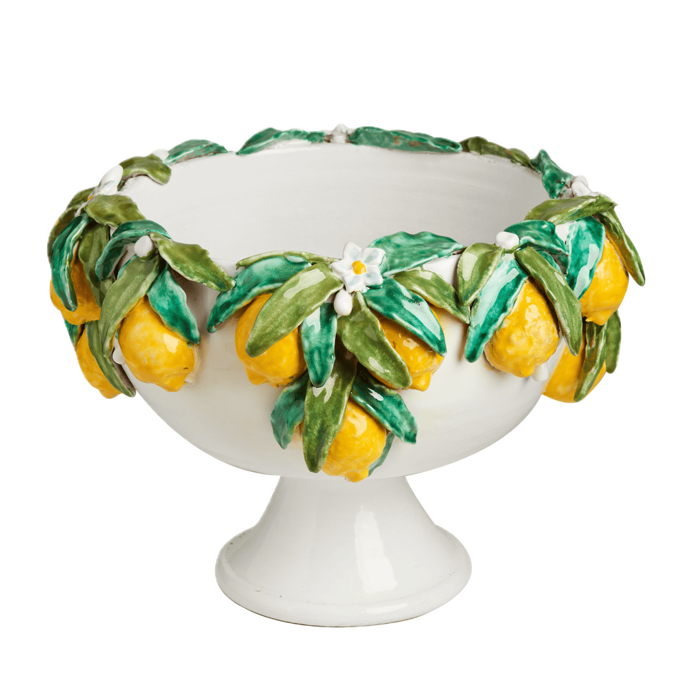 Abigail's Home Decor Footed Bowl with Lemons - Little Miss Muffin Children & Home