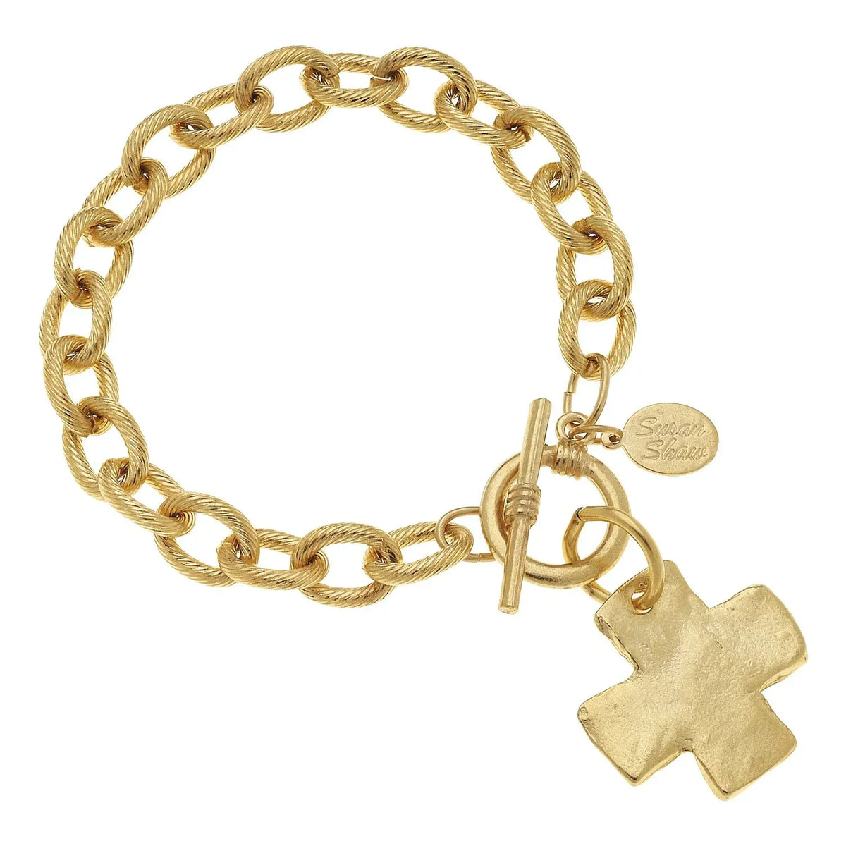 Susan Shaw Gold Cross Toggle Bracelet - Little Miss Muffin Children & Home