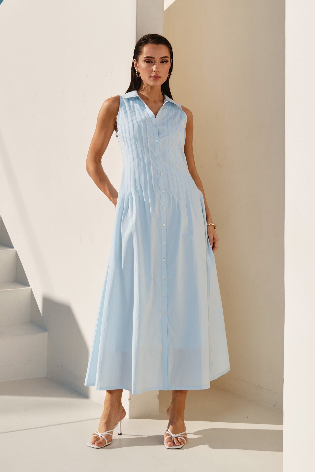 Able Pintuck Sleeveless Maxi Dress - Little Miss Muffin Children & Home