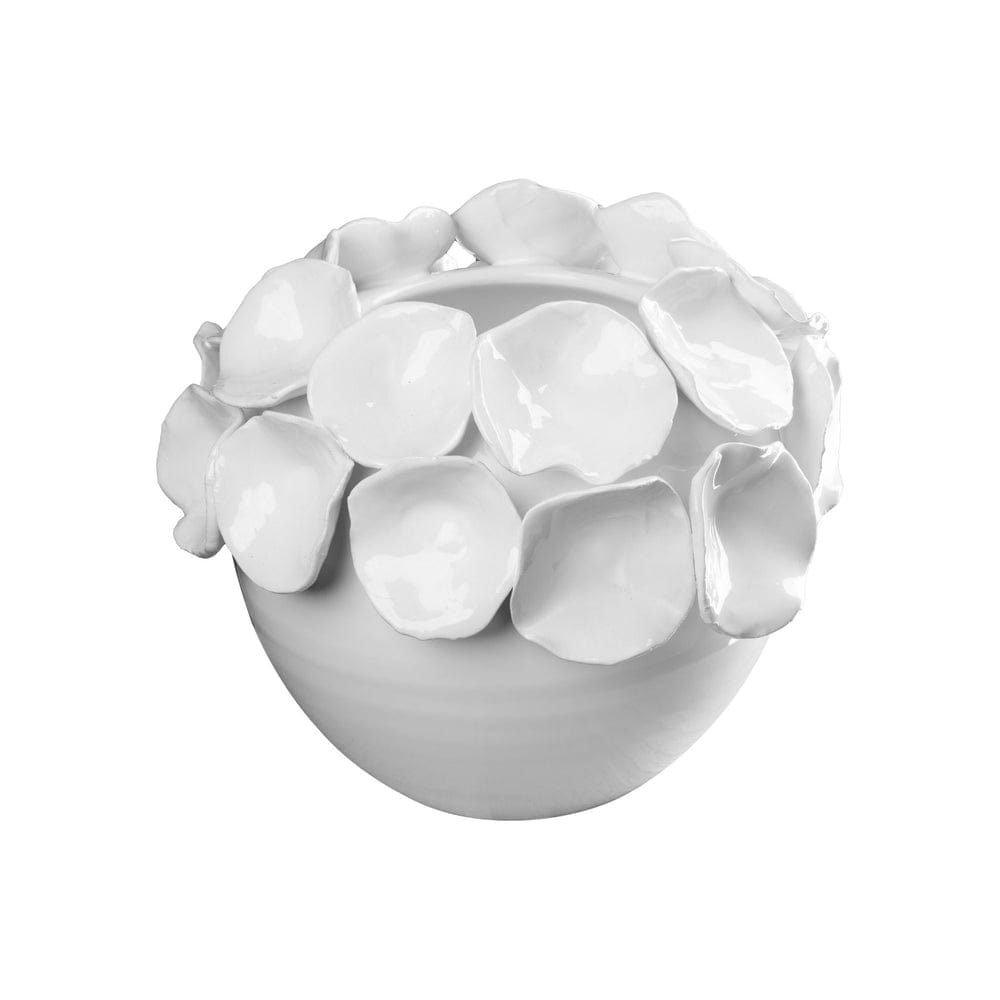 Abigail's Home Decor Nasturtium White Cachepot with Petals - Little Miss Muffin Children & Home
