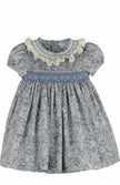 Casero & Associates Blue Fall Bloom Smock Dress - Little Miss Muffin Children & Home