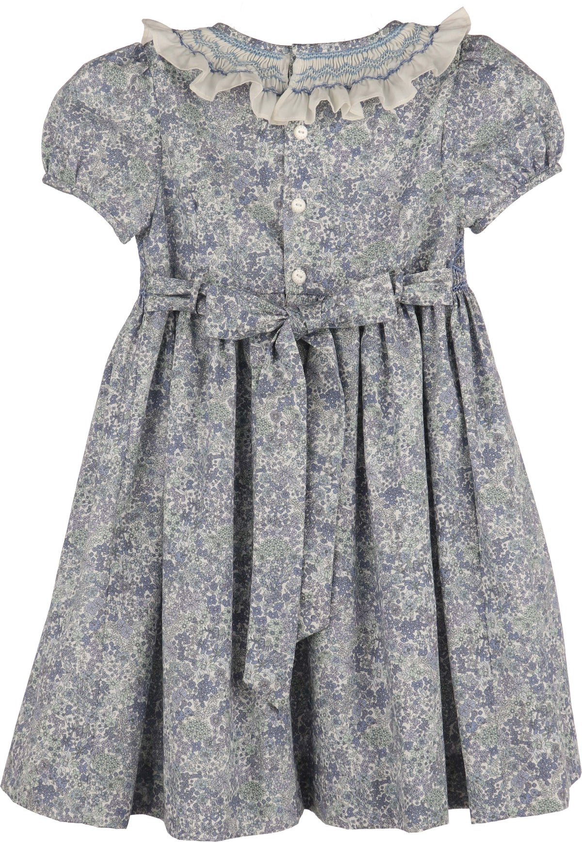 Casero & Associates Blue Fall Bloom Collar Dress - Little Miss Muffin Children & Home