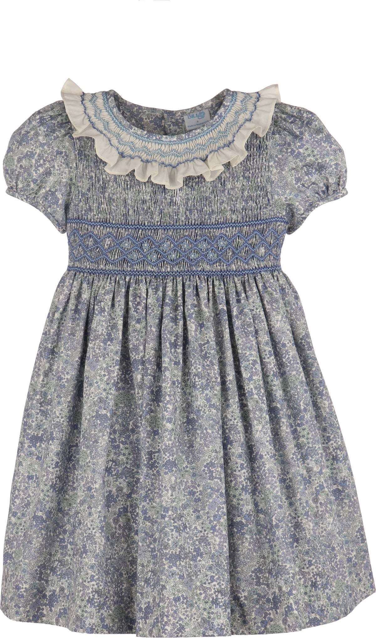 Casero & Associates Blue Fall Bloom Collar Dress - Little Miss Muffin Children & Home