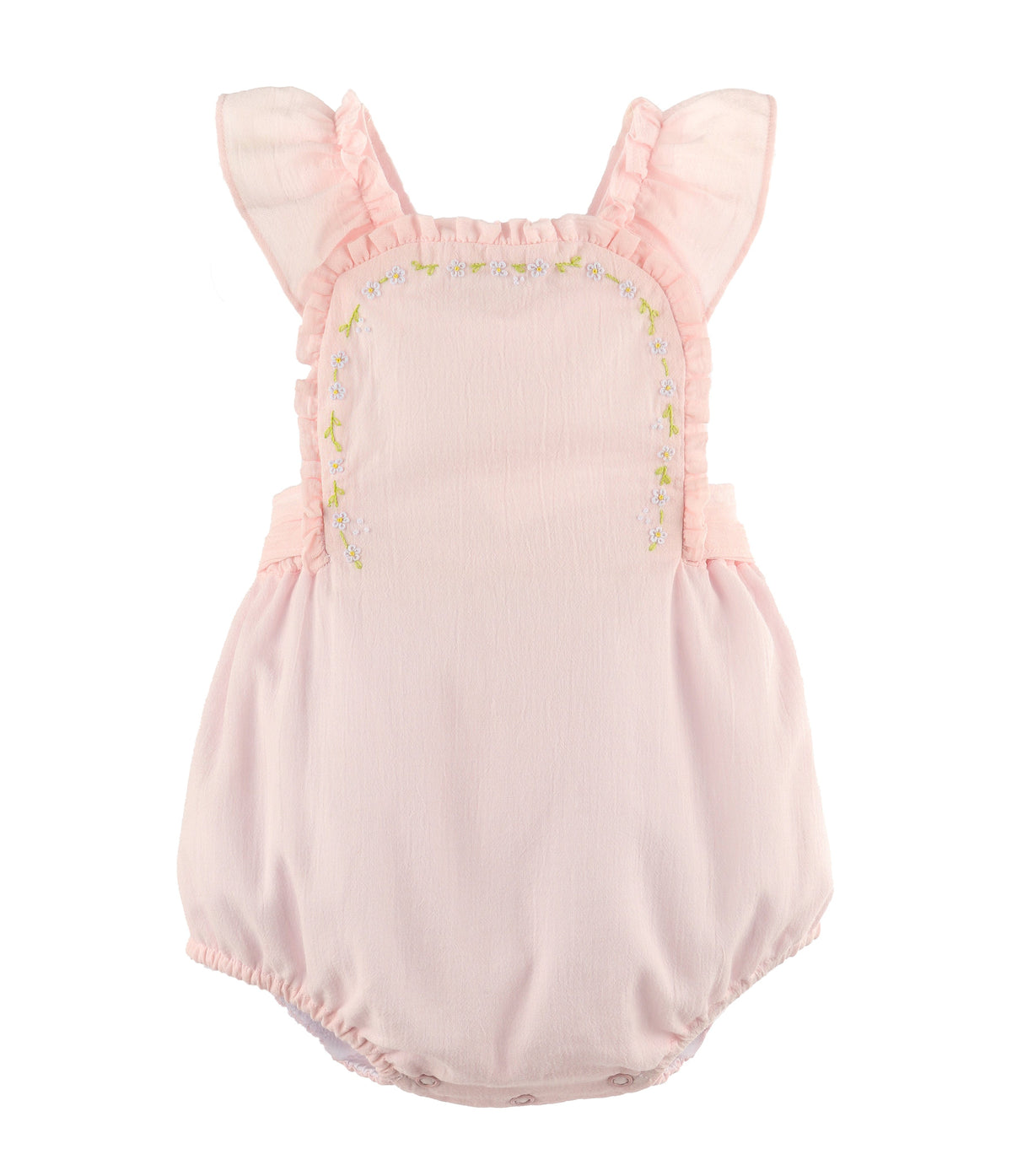 Casero & Associates Daisy Chain Ruffle Sunsuit, Pink - Little Miss Muffin Children & Home