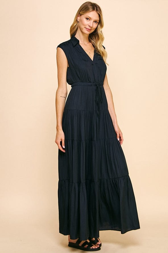 Pinch Pinch Sleeveless Tiered Maxi Dress in Ink - Little Miss Muffin Children & Home