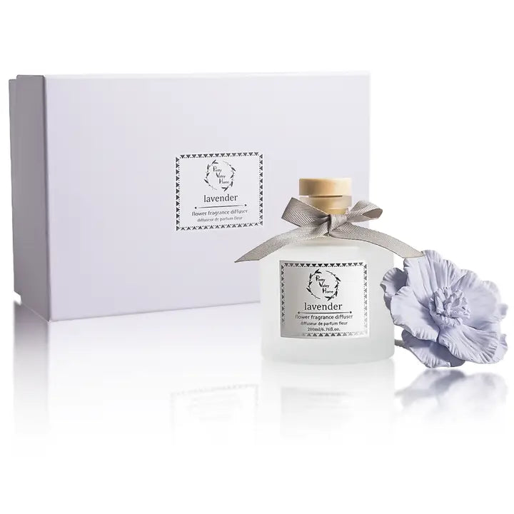 Pretty Valley Home Lavender Diffuser Set with Purple Ceramic Flower - Little Miss Muffin Children & Home