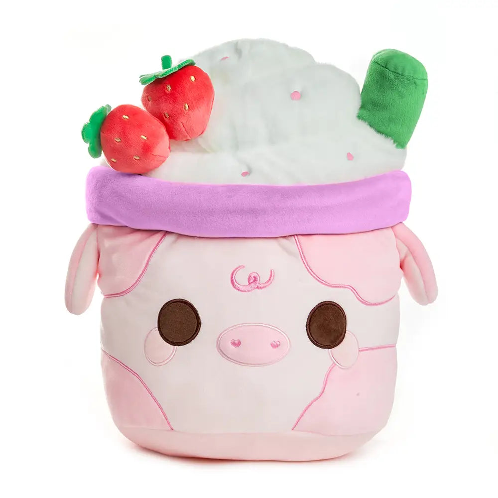 Cuddle Barn Strawberry Mooshake Soft Cute Kawaii Pink Cow Plushie - Little Miss Muffin Children & Home