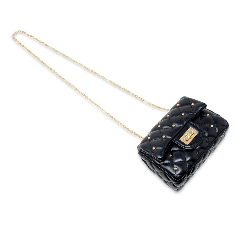 Zomi Gems Zomi Gems Classic Quilted Stud Handbag in Black - Little Miss Muffin Children & Home