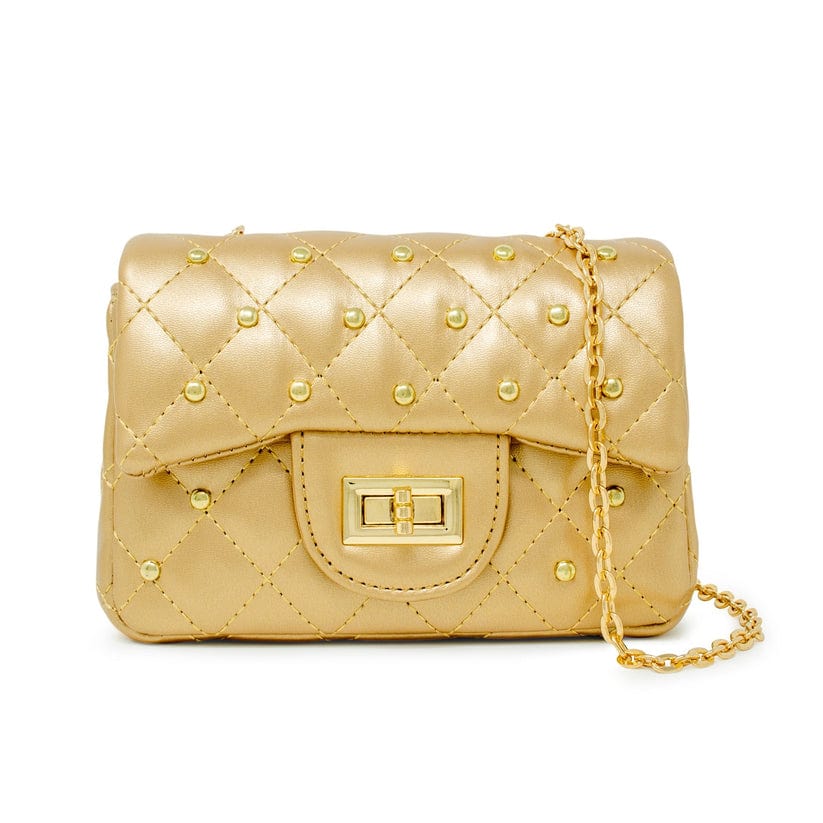 Zomi Gems Zomi Gems Classic Quilted Stud Handbag in Gold - Little Miss Muffin Children & Home