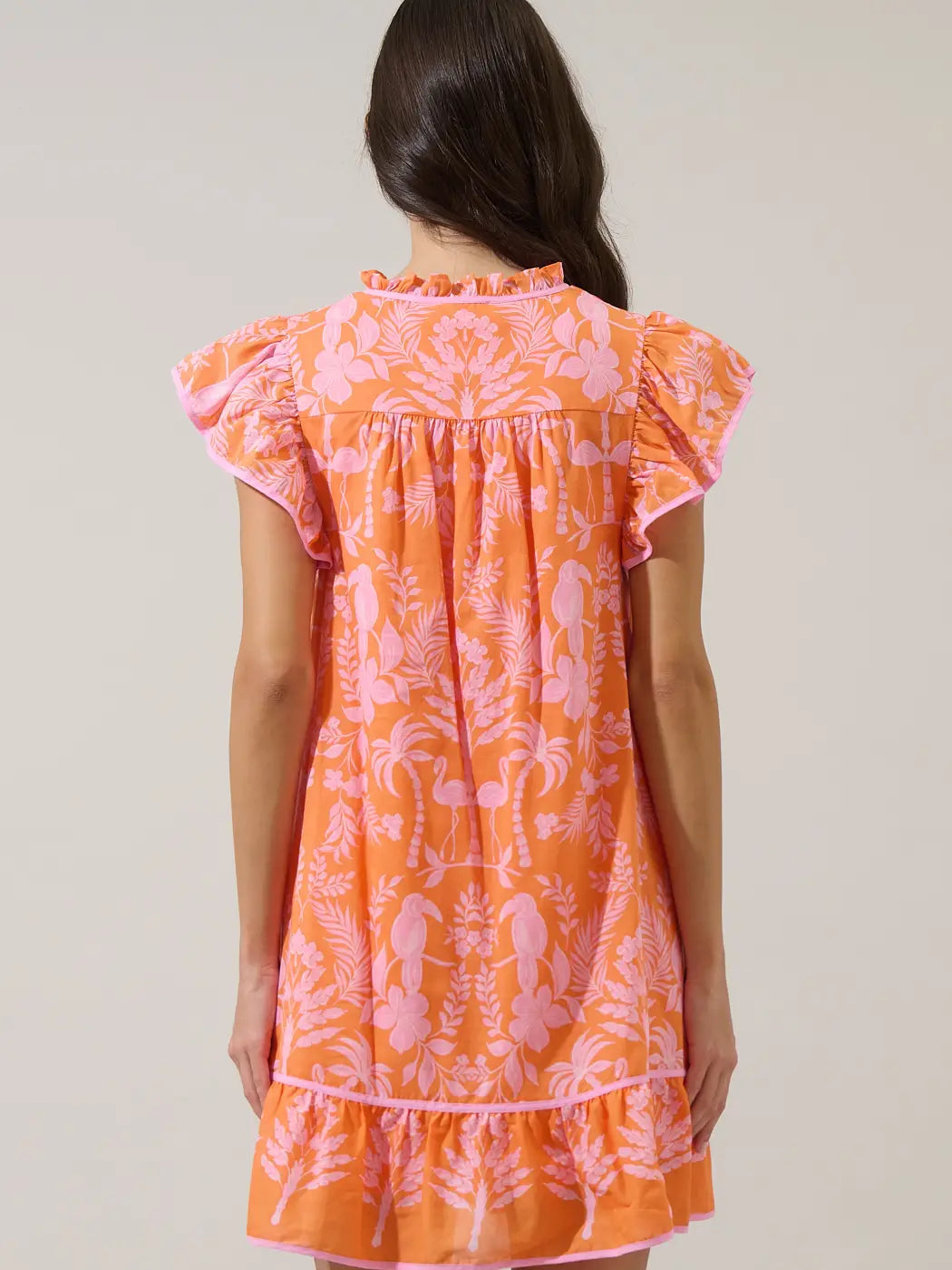 Sugarlips Davina Floral Ebba Shift Mini Dress in Pink/Orange - Little Miss Muffin Children & Home