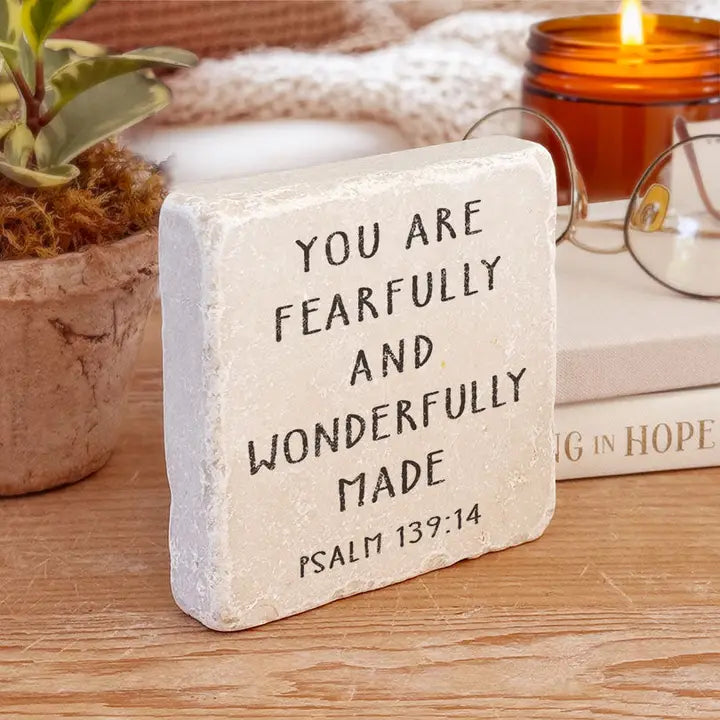 Twelve Stone Art Psalm 139:14 Small Stone Block - Little Miss Muffin Children & Home