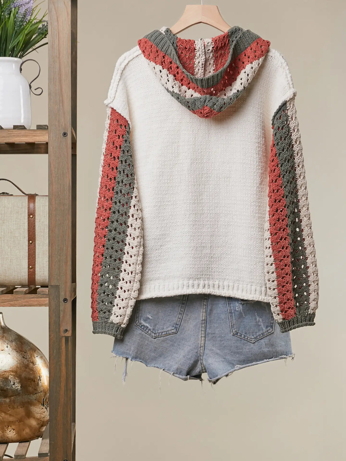 Mello. Button-Up Cardigan with Contrast Sleeves Sweater - Little Miss Muffin Children & Home