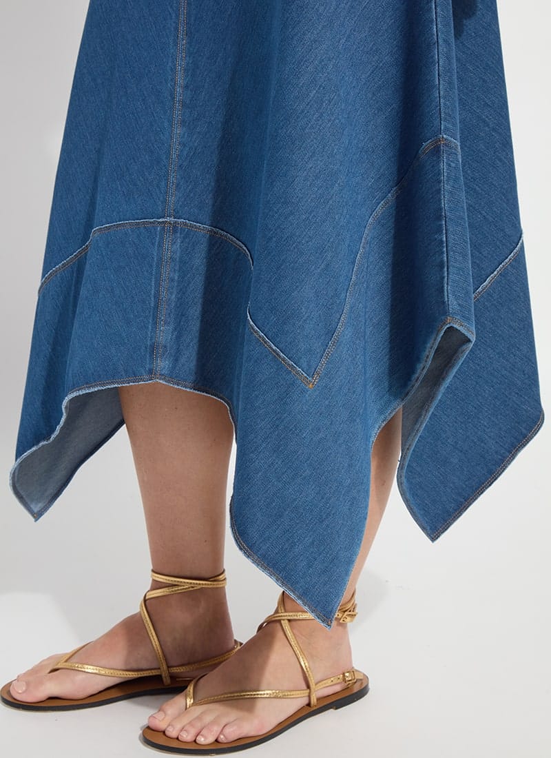 Lysse Lysse Lucille Handkerchief Denim Skirt in Mid Wash - Little Miss Muffin Children & Home